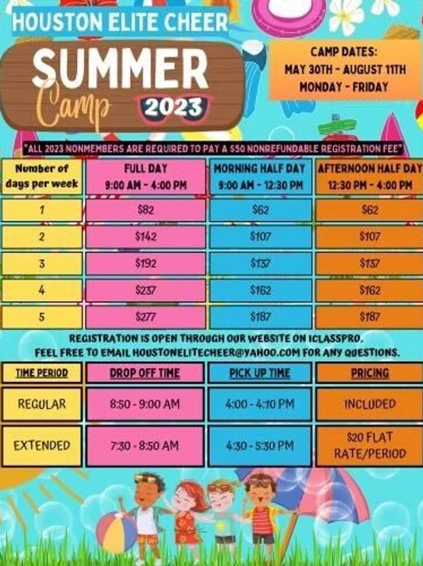 Day Camp, Summer Camps Houston Elite Cheer Houston, Texas